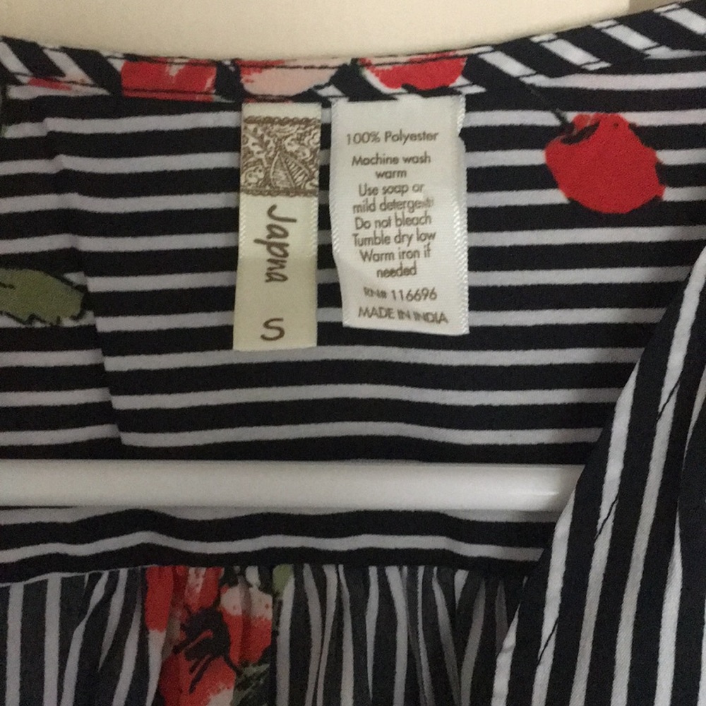 Floral striped cropped blouse - Picture 4 of 5
